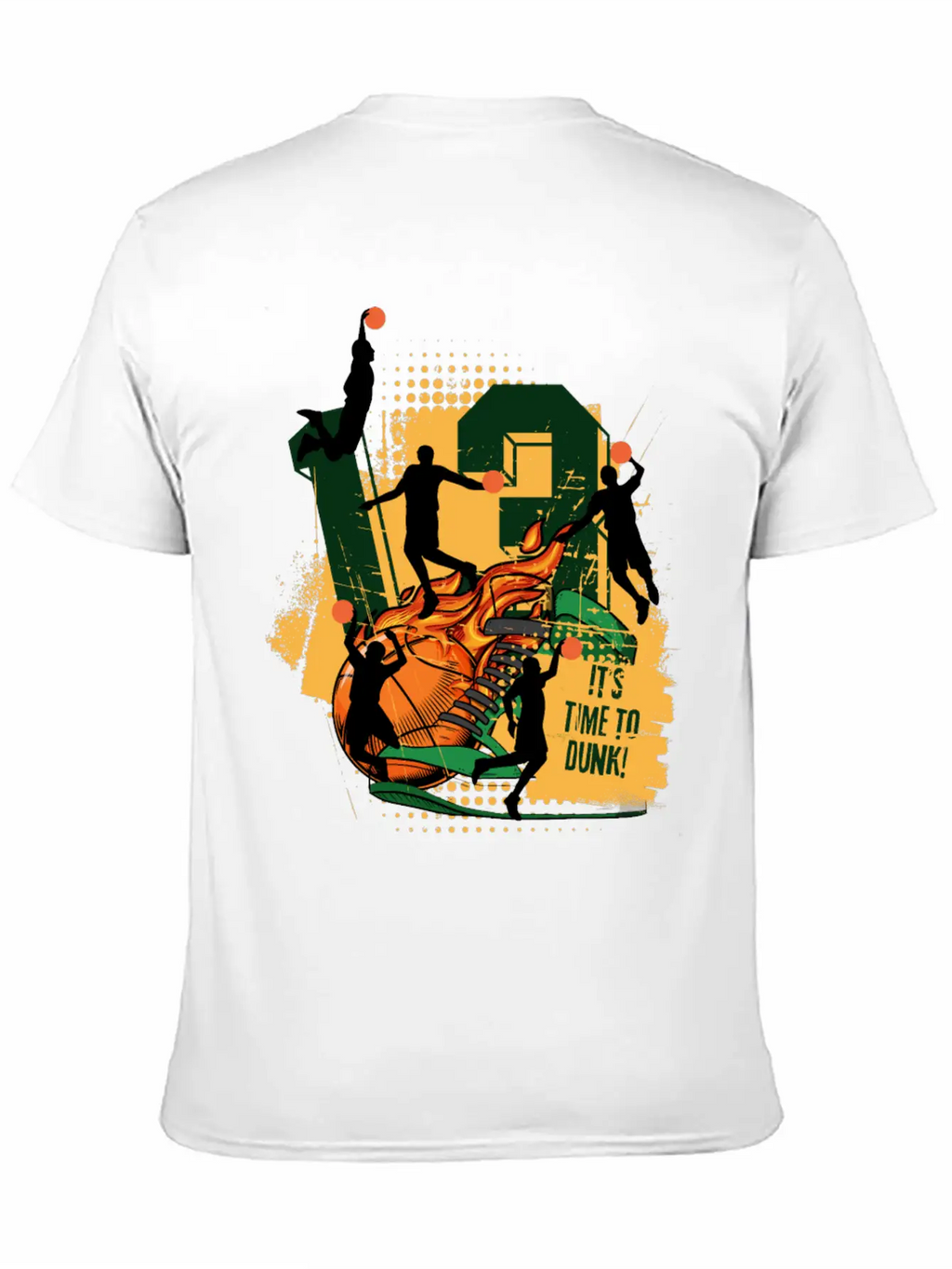 Dynamic Basketball Action It Time To Dunk Unisex Casual T-Shirt – Clean Design For Daily Comfort