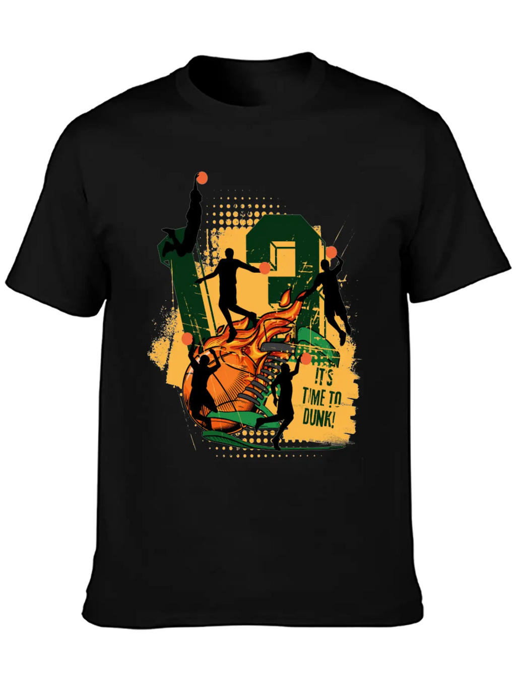 Dynamic Basketball Action It Time To Dunk Unisex Casual T-Shirt – Clean Design For Daily Comfort