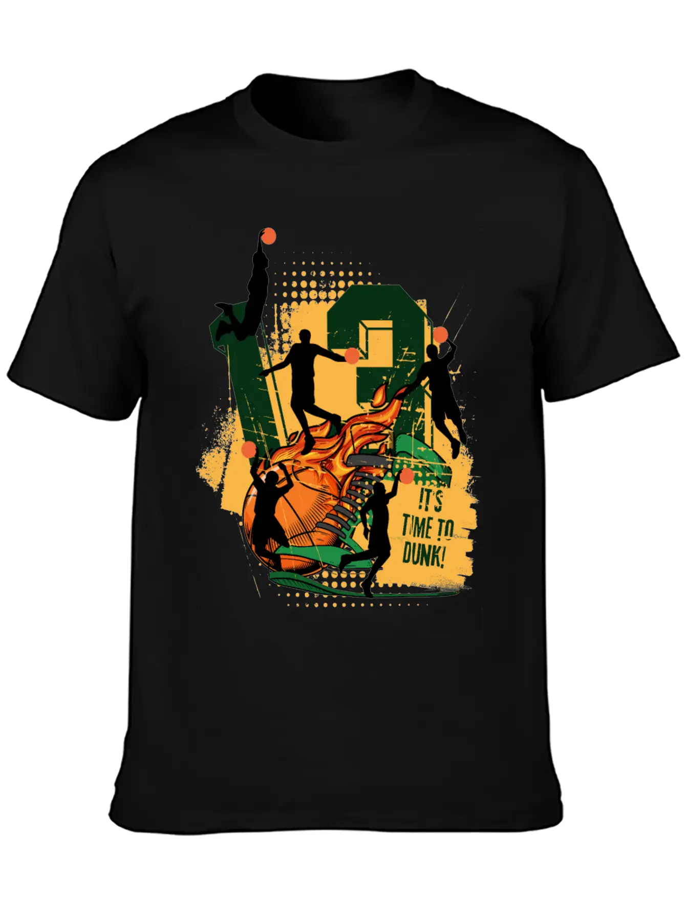 Dynamic Basketball Action It Time To Dunk Unisex Casual T-Shirt – Clean Design For Daily Comfort