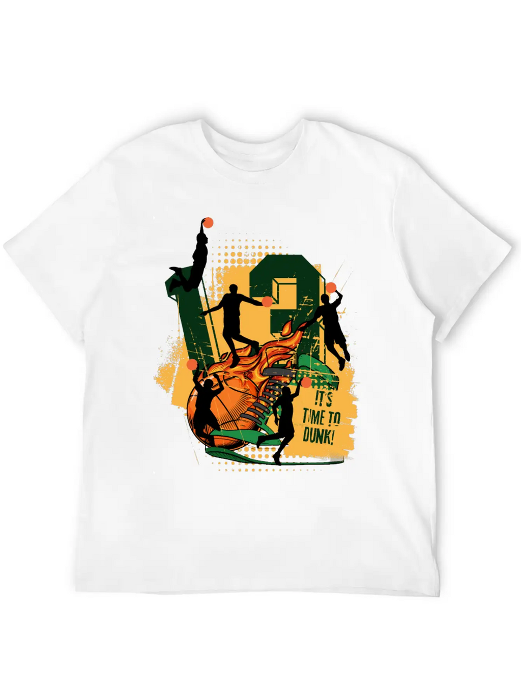 Dynamic Basketball Action It Time To Dunk Unisex Casual T-Shirt – Clean Design For Daily Comfort
