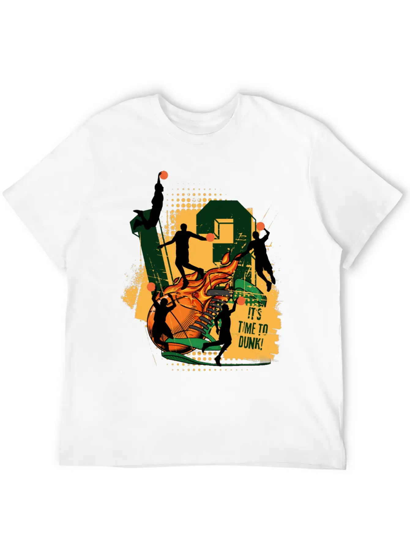 Dynamic Basketball Action It Time To Dunk Unisex Casual T-Shirt – Clean Design For Daily Comfort