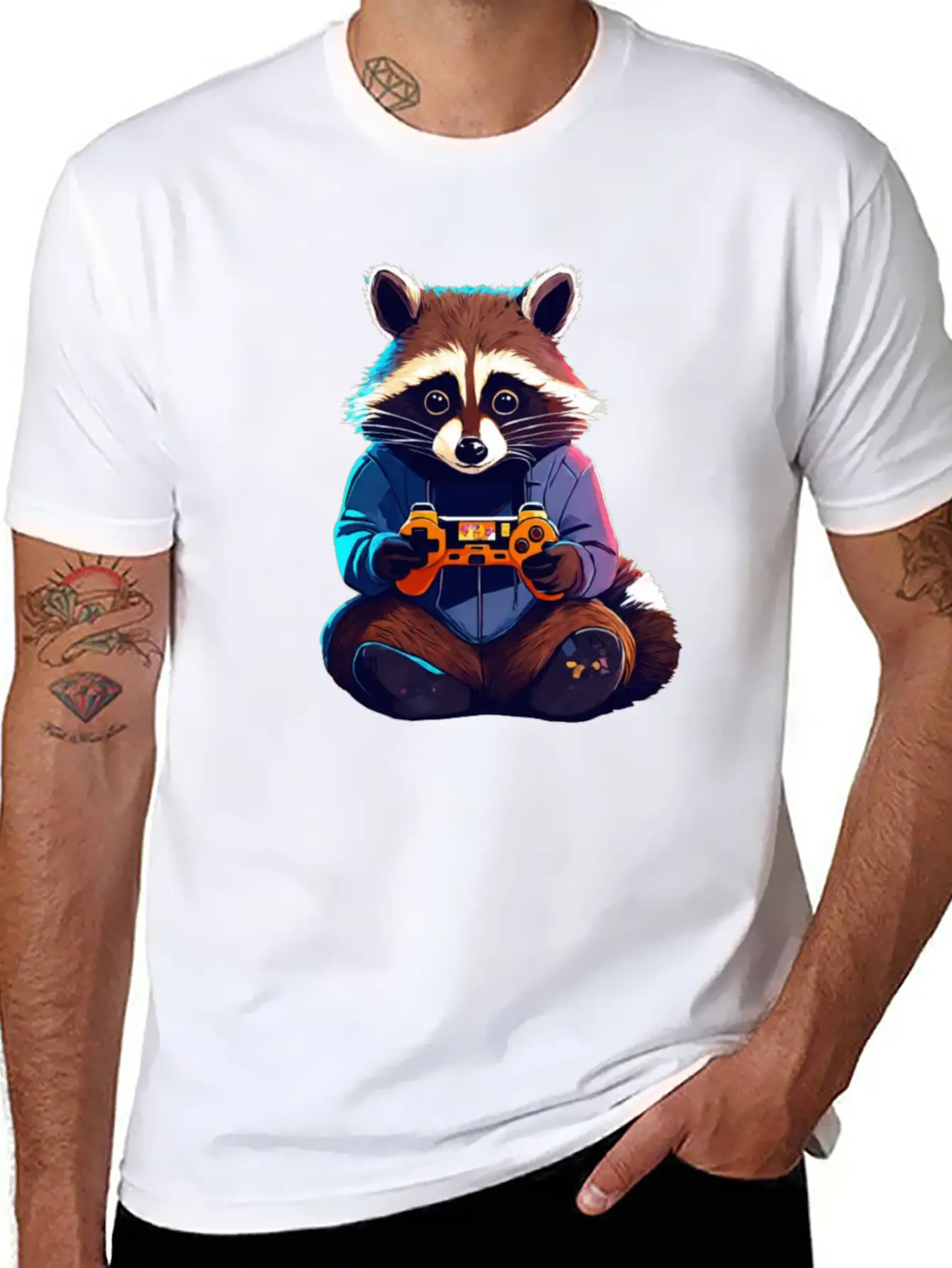 Dynamic Gamer Doodle T-Shirt Classic Cotton Tee – Unisex Comfort For Any Season