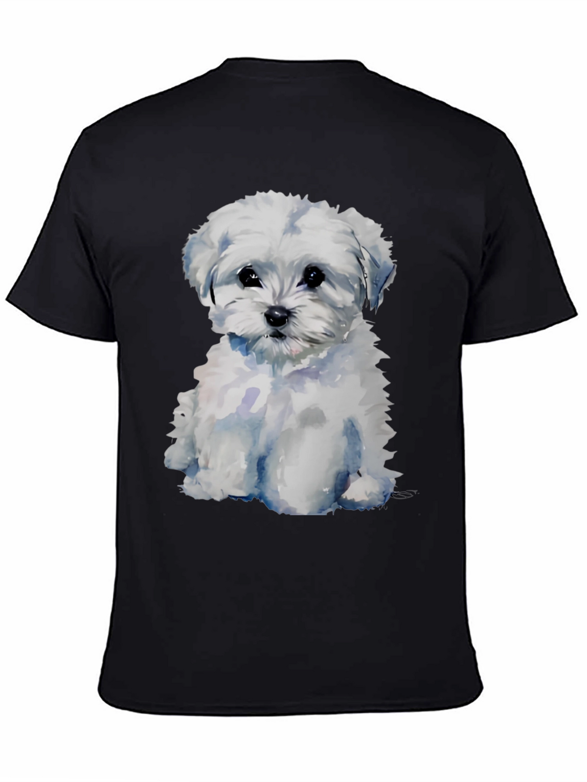 Maltese Puppy Dog T-Shirt - Cute Watercolor Style