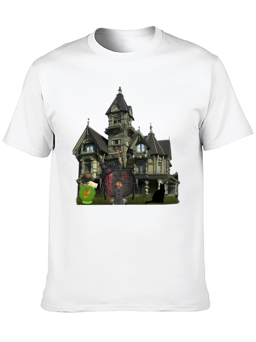 Halloween Haunted House Graphic Tee