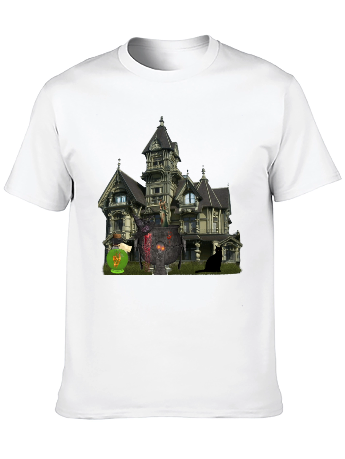Halloween Haunted House Graphic Tee