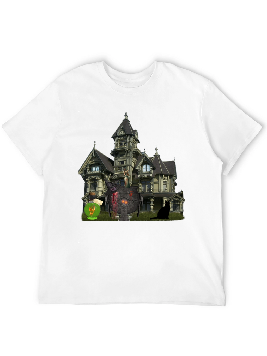 Halloween Haunted House Graphic Tee