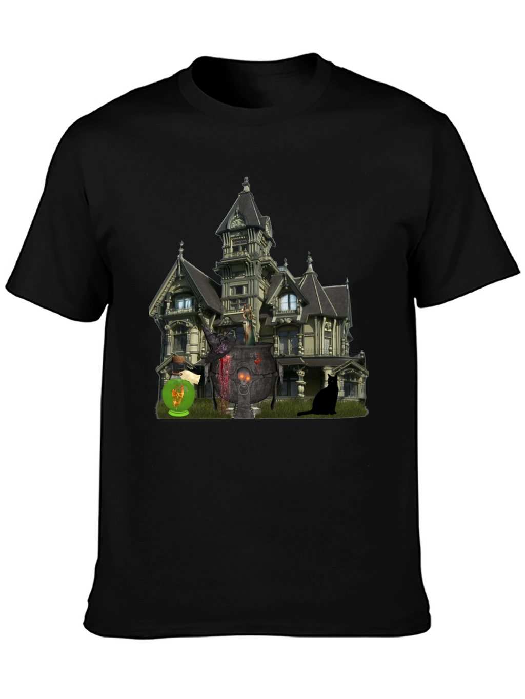 Halloween Haunted House Graphic Tee