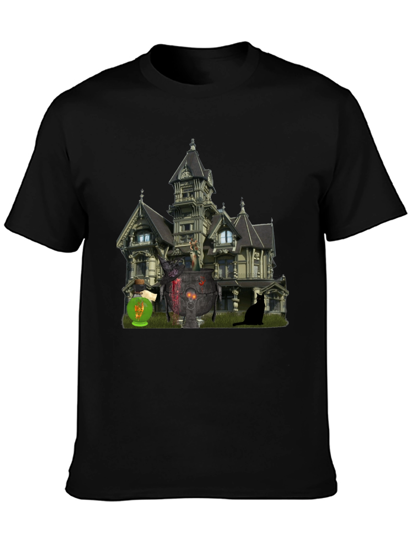Halloween Haunted House Graphic Tee