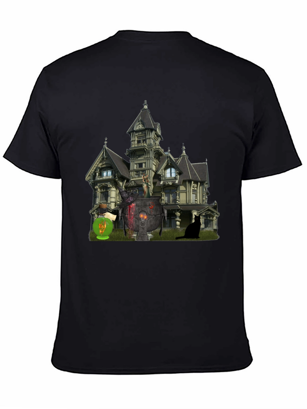 Halloween Haunted House Graphic Tee