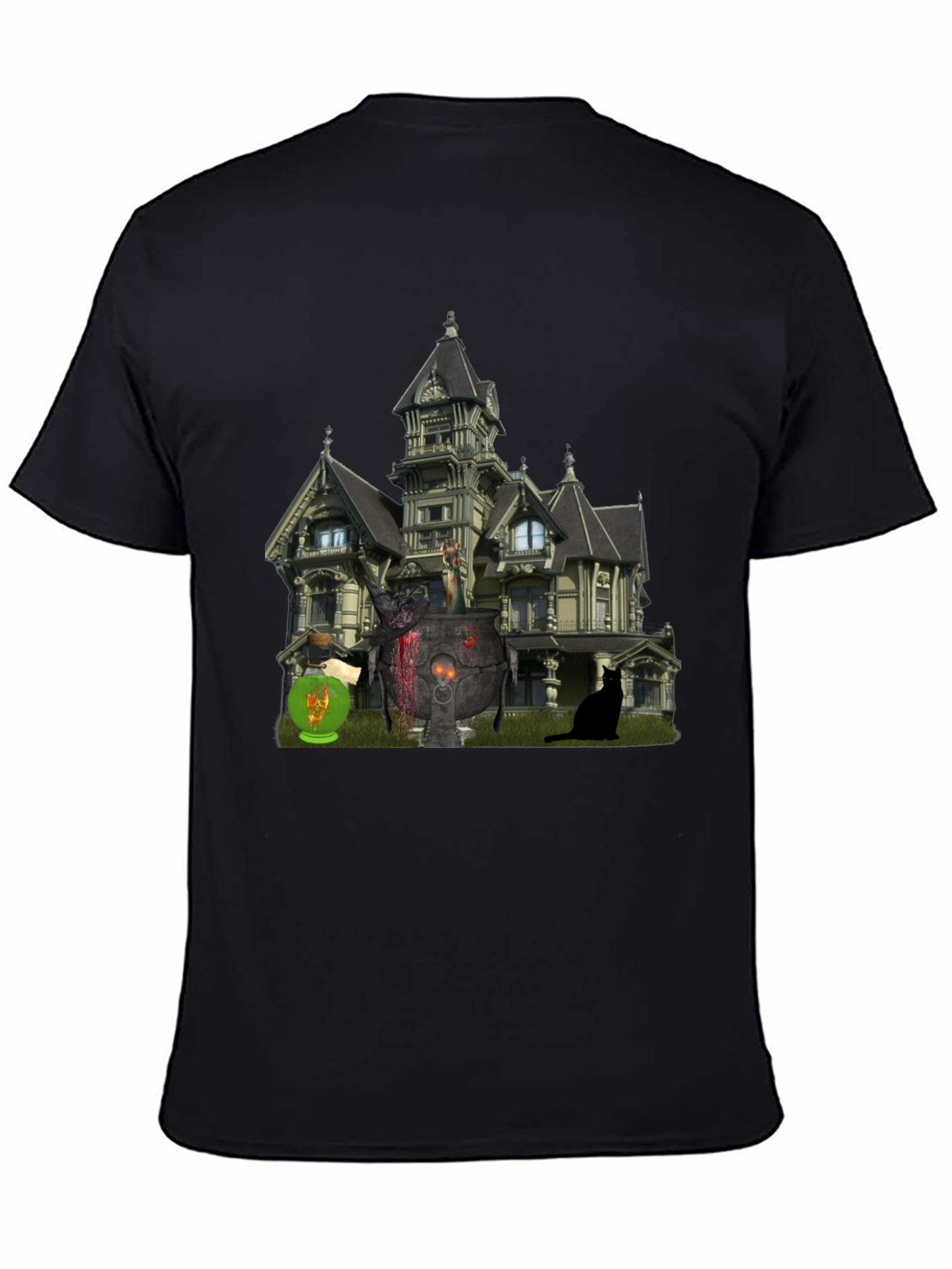 Halloween Haunted House Graphic Tee
