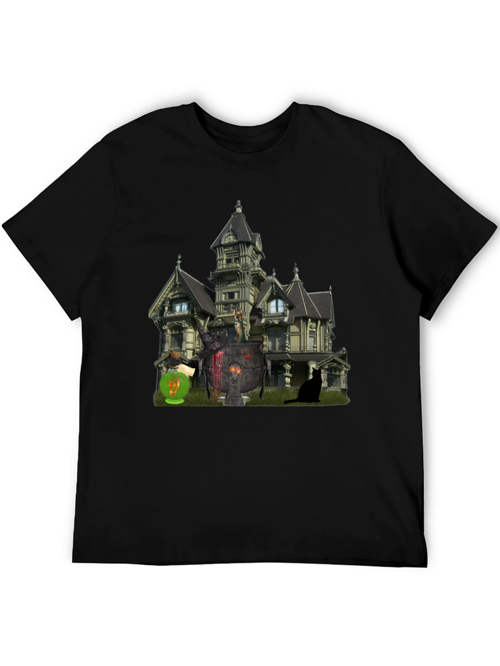 Halloween Haunted House Graphic Tee