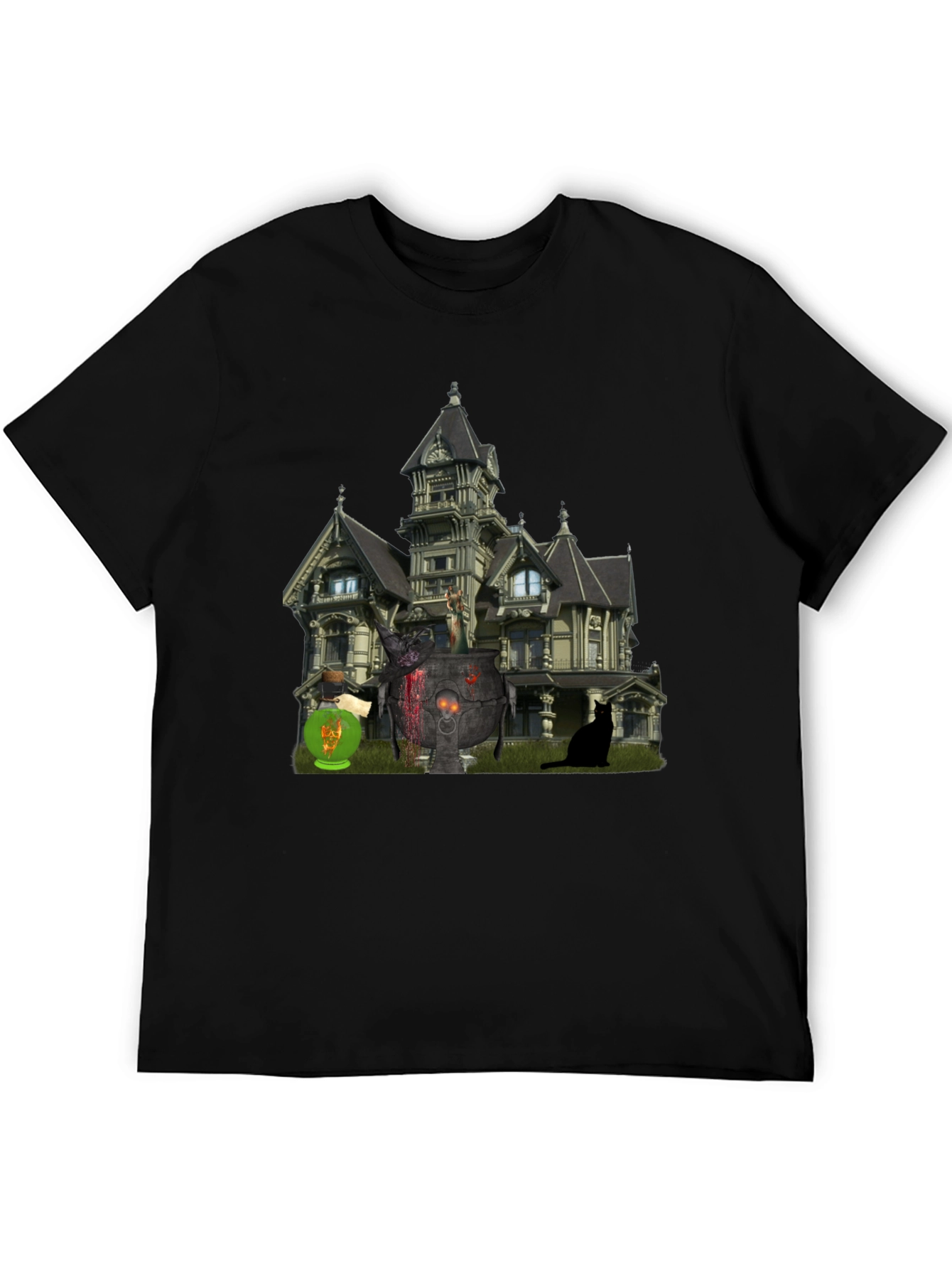 Halloween Haunted House Graphic Tee