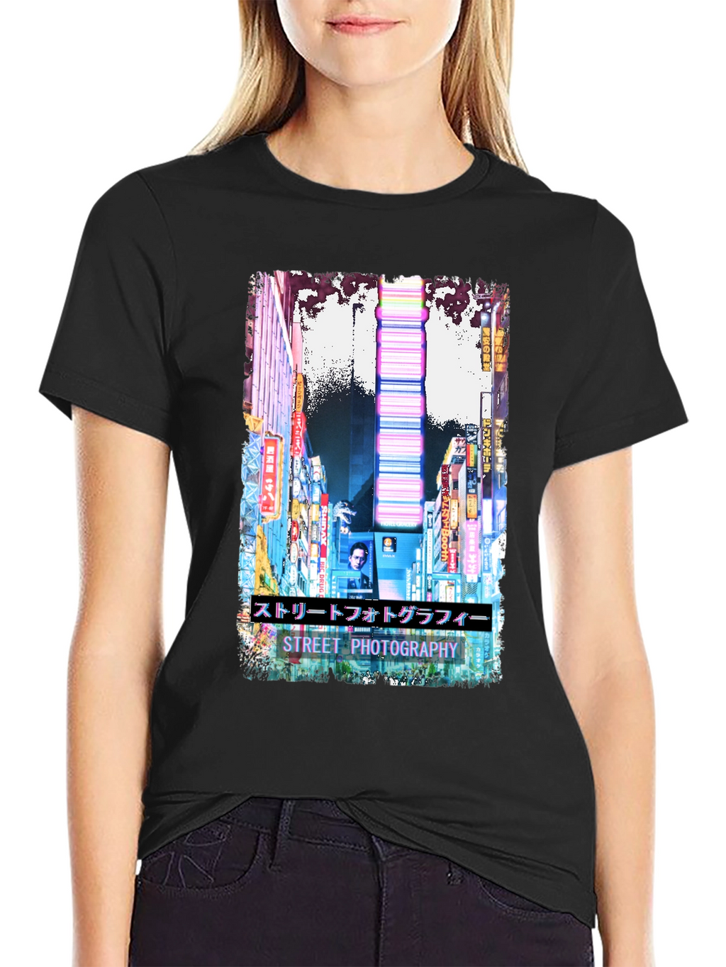 Street Photography Graphic T-Shirt - Black Cotton Tee