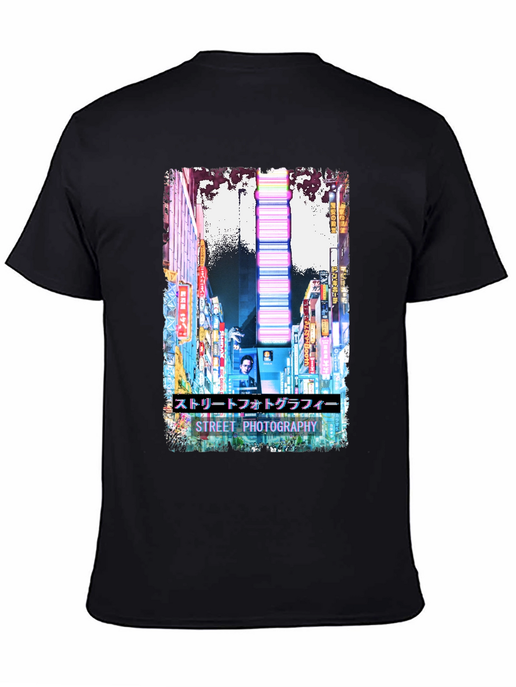 Street Photography Graphic T-Shirt - Black Cotton Tee