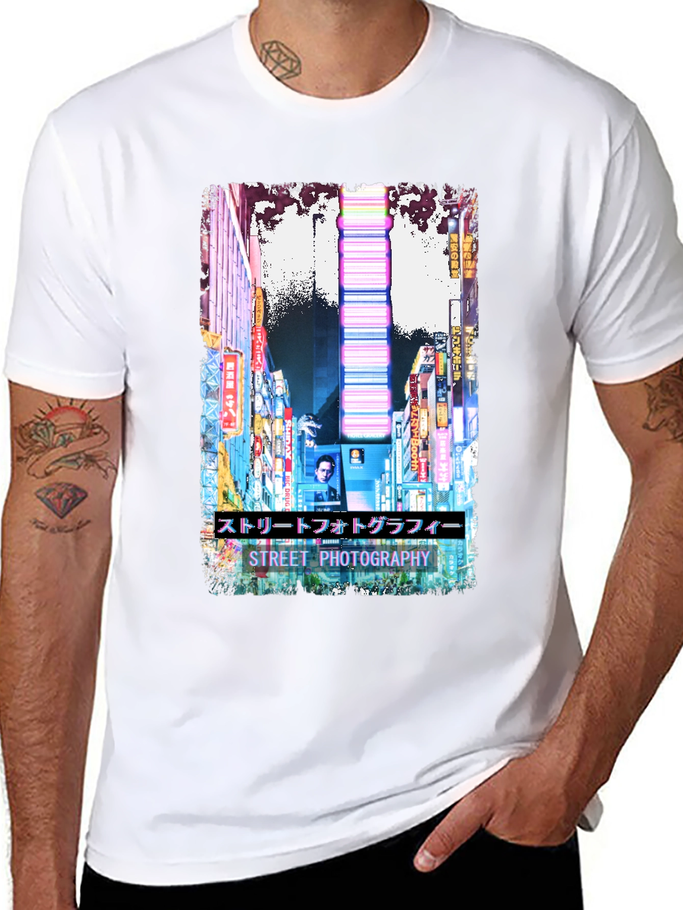 Street Photography Graphic T-Shirt - Black Cotton Tee