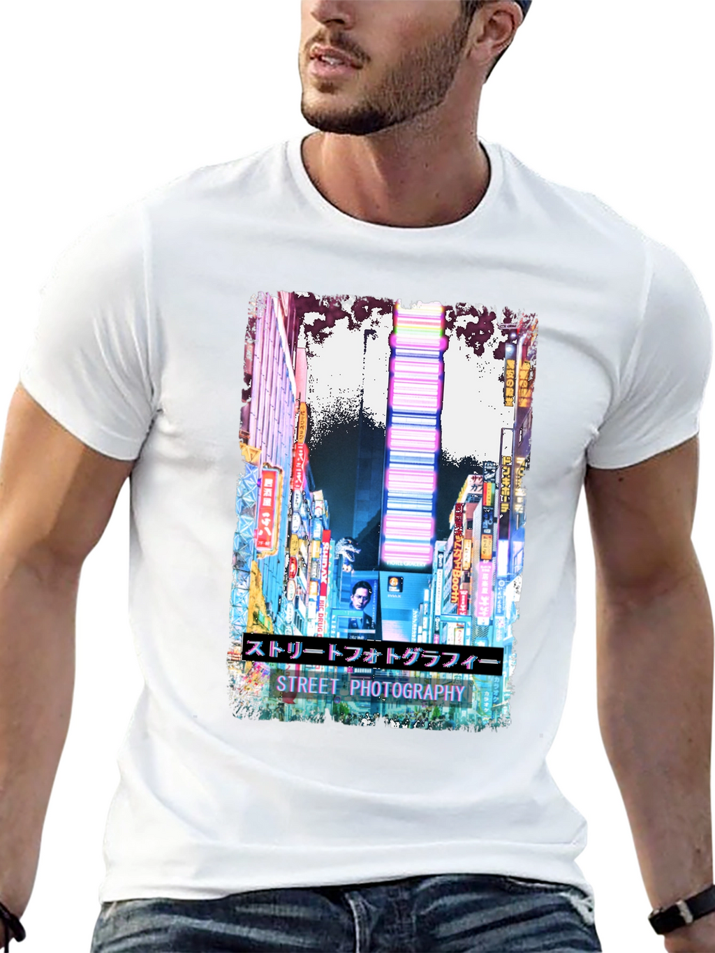 Street Photography Graphic T-Shirt - Black Cotton Tee