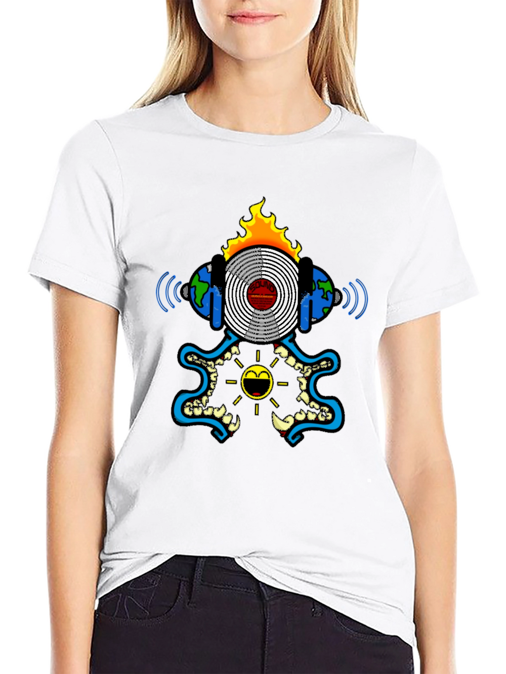 Cool Graphic Print Black T-Shirt