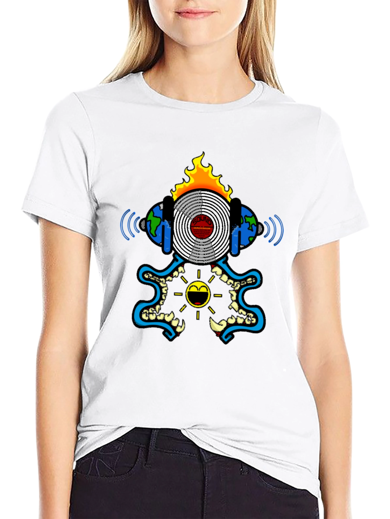 Cool Graphic Print Black T-Shirt