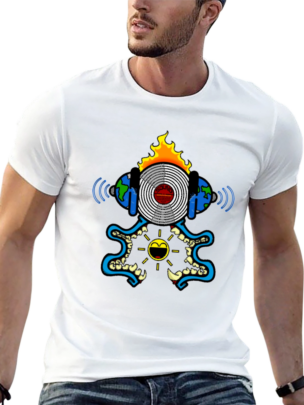 Cool Graphic Print Black T-Shirt