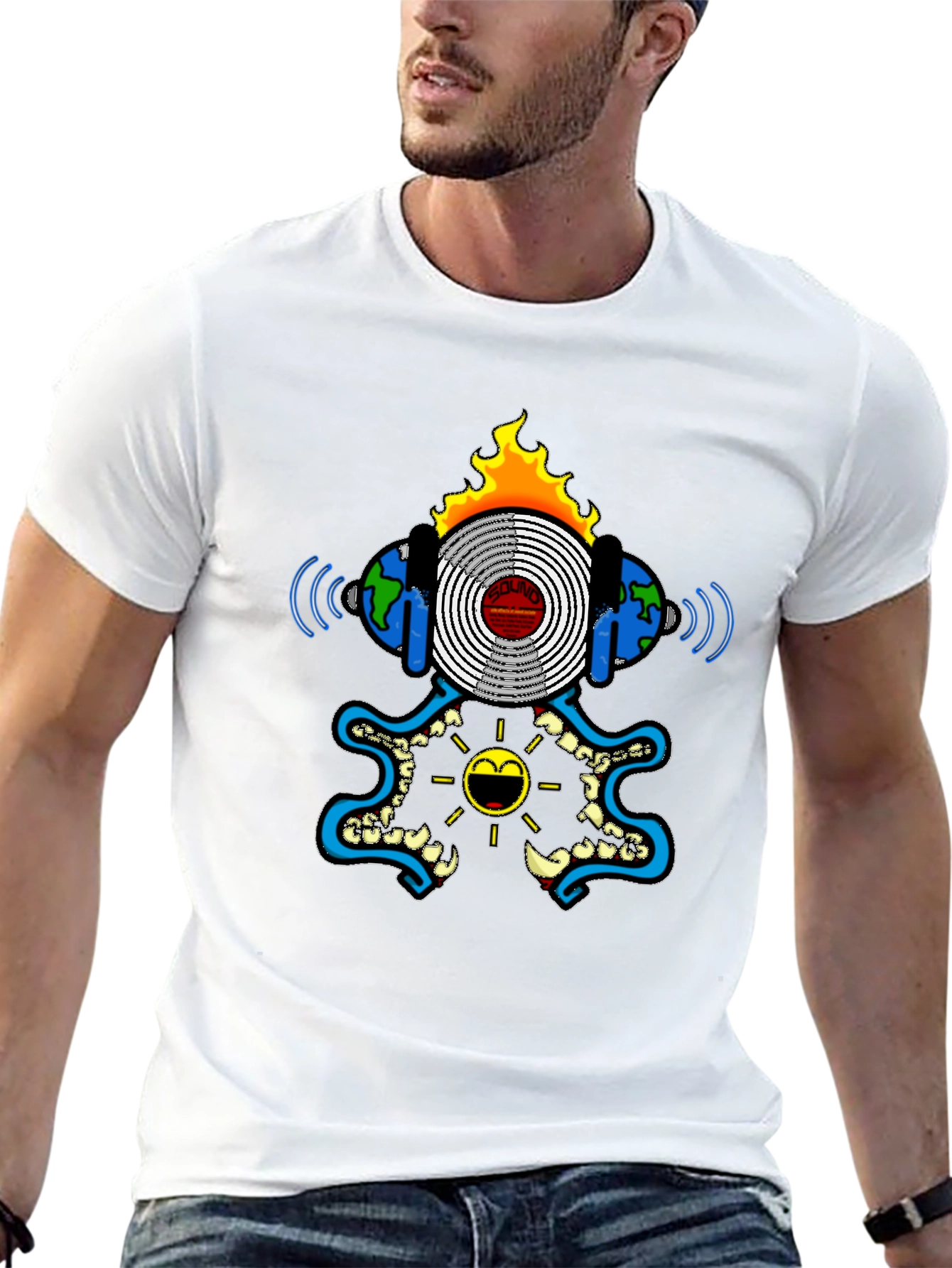 Cool Graphic Print Black T-Shirt