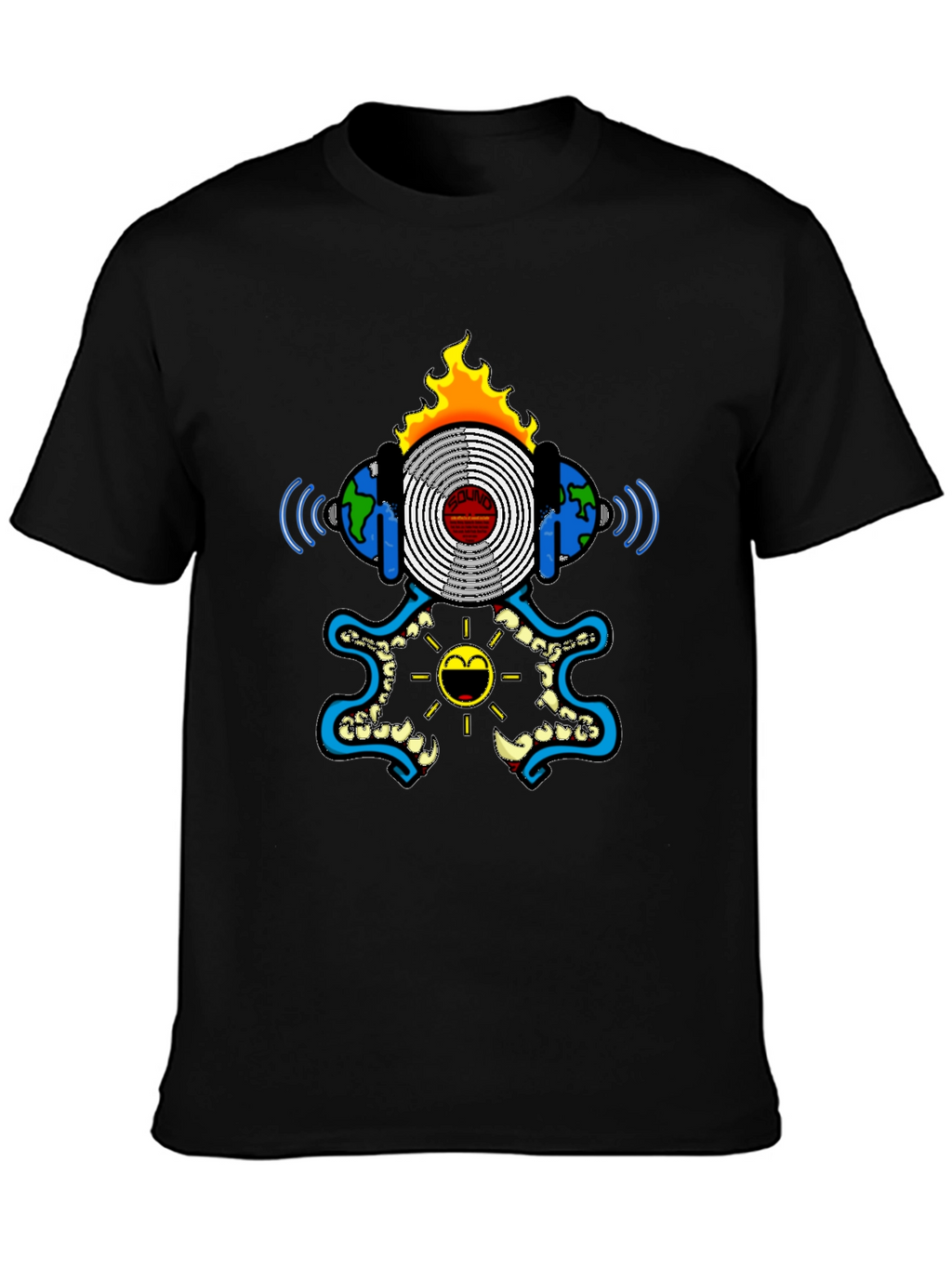 Cool Graphic Print Black T-Shirt