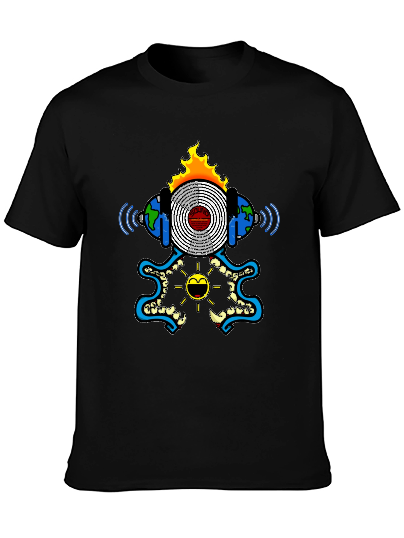 Cool Graphic Print Black T-Shirt