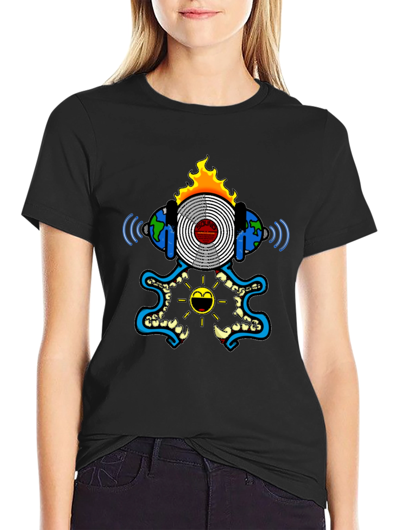 Cool Graphic Print Black T-Shirt