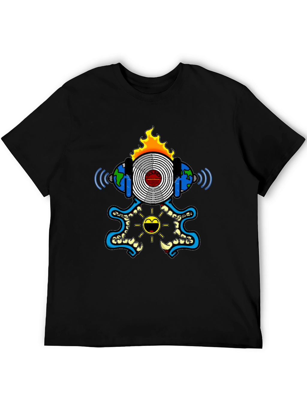 Cool Graphic Print Black T-Shirt