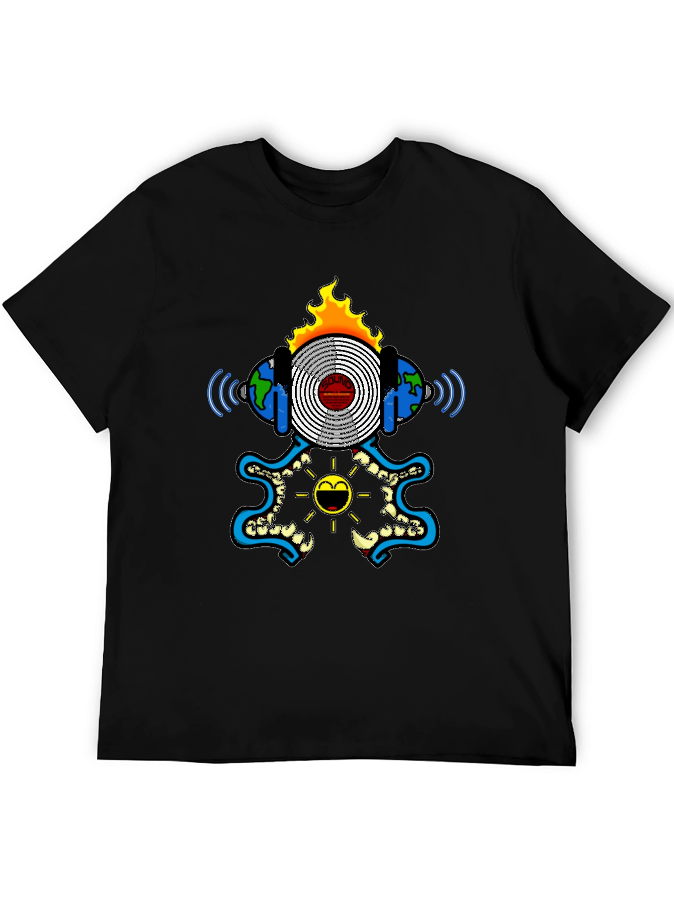 Cool Graphic Print Black T-Shirt