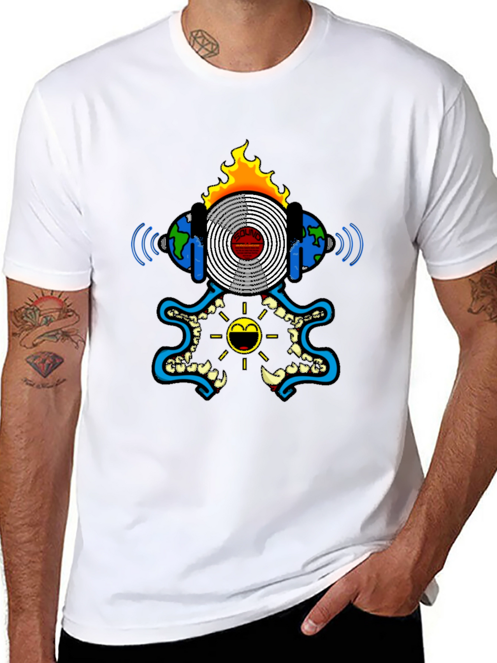 Cool Graphic Print Black T-Shirt