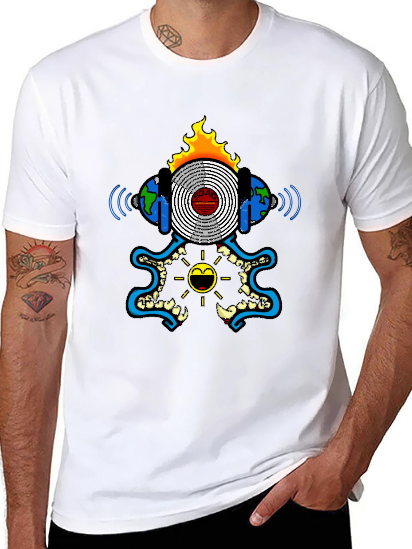 Cool Graphic Print Black T-Shirt