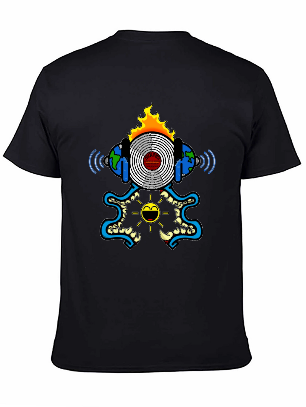 Cool Graphic Print Black T-Shirt
