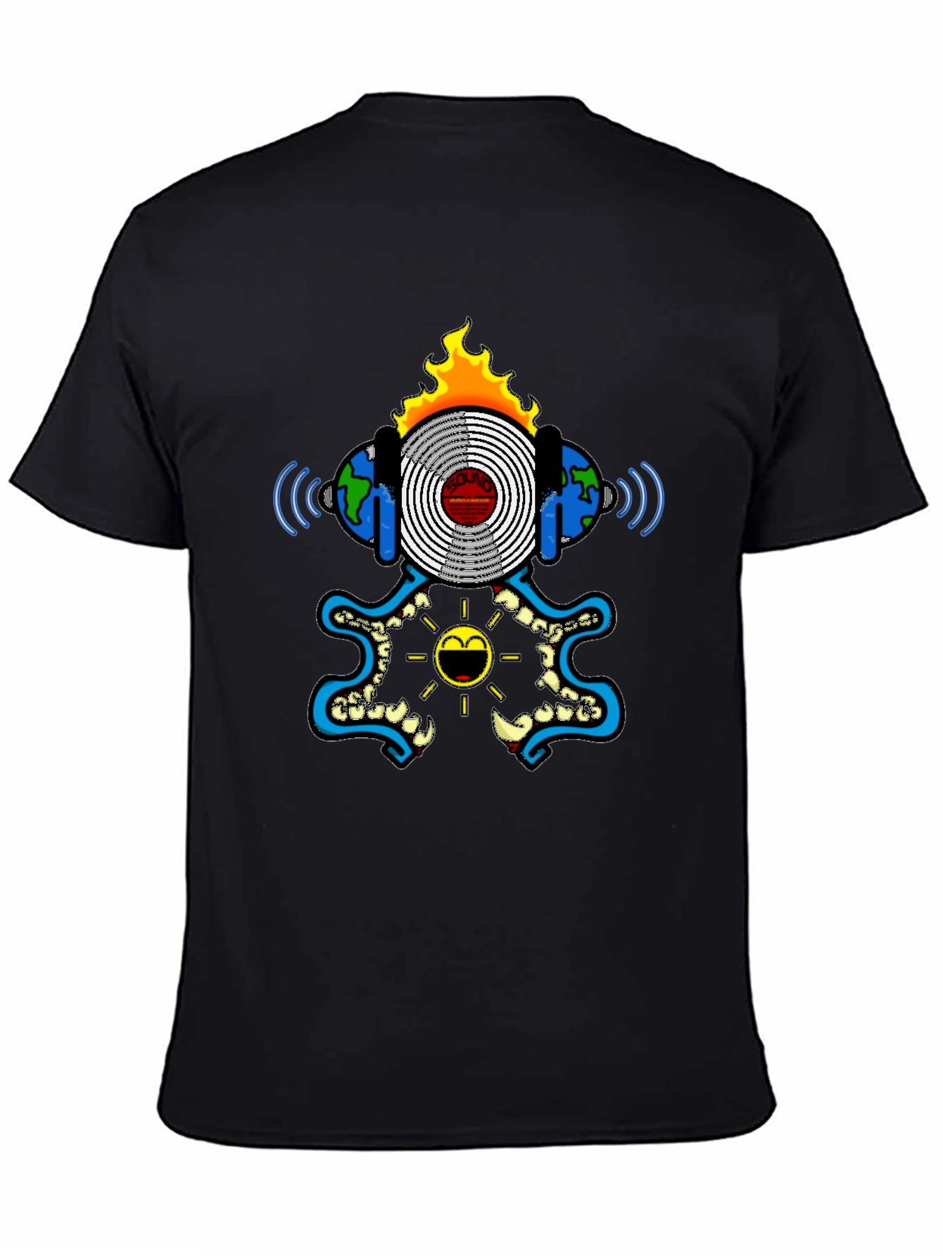 Cool Graphic Print Black T-Shirt