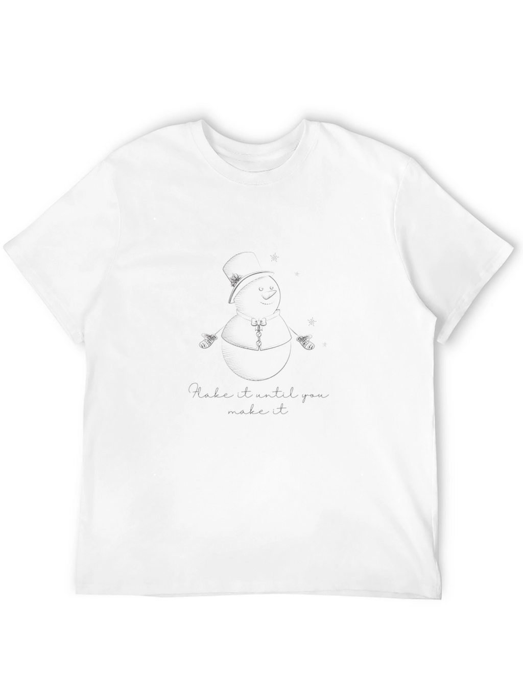 Black Fake It Snowman Graphic Tee