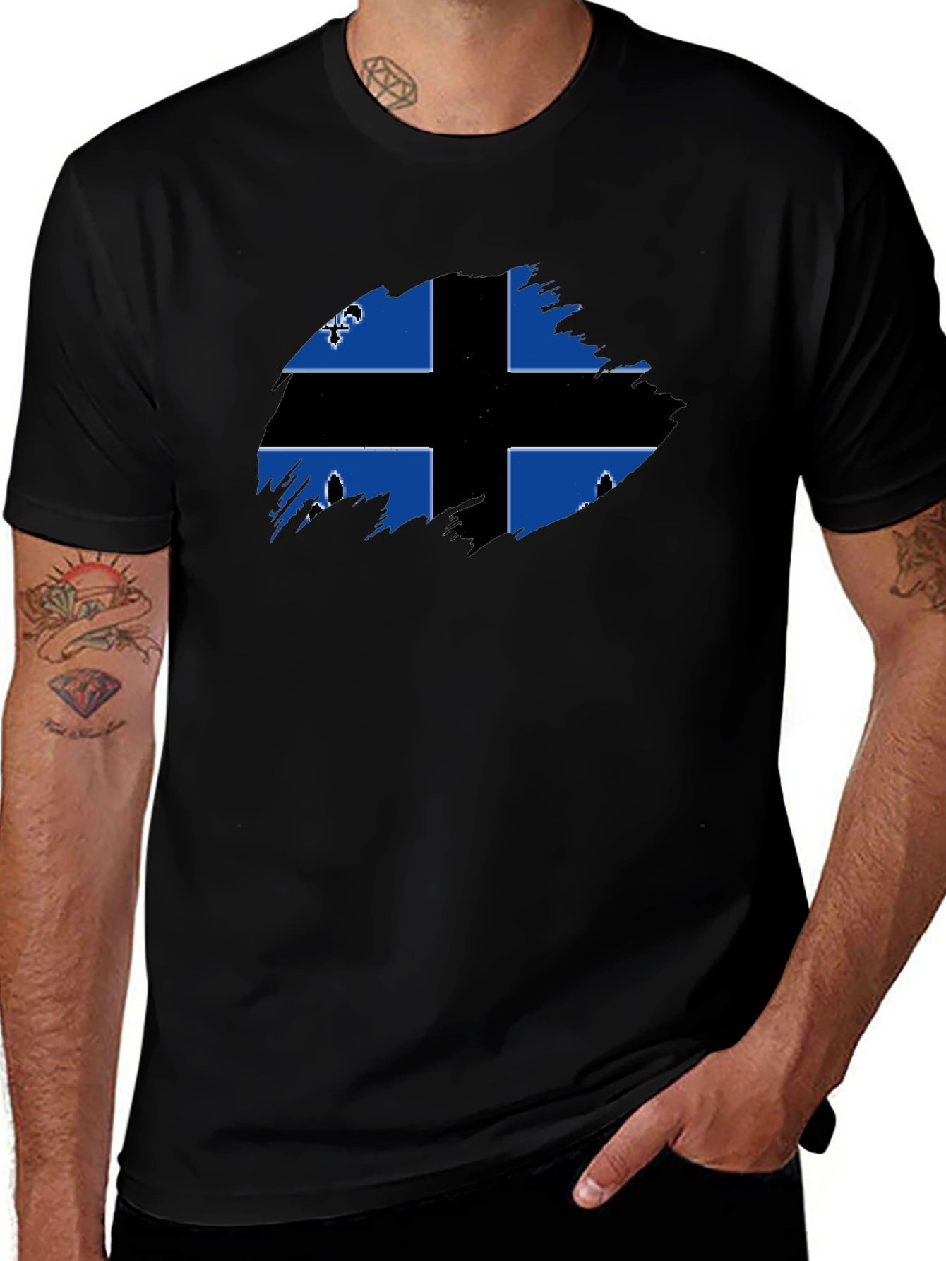 Quebec Flag T-Shirt - Black Graphic Tee
