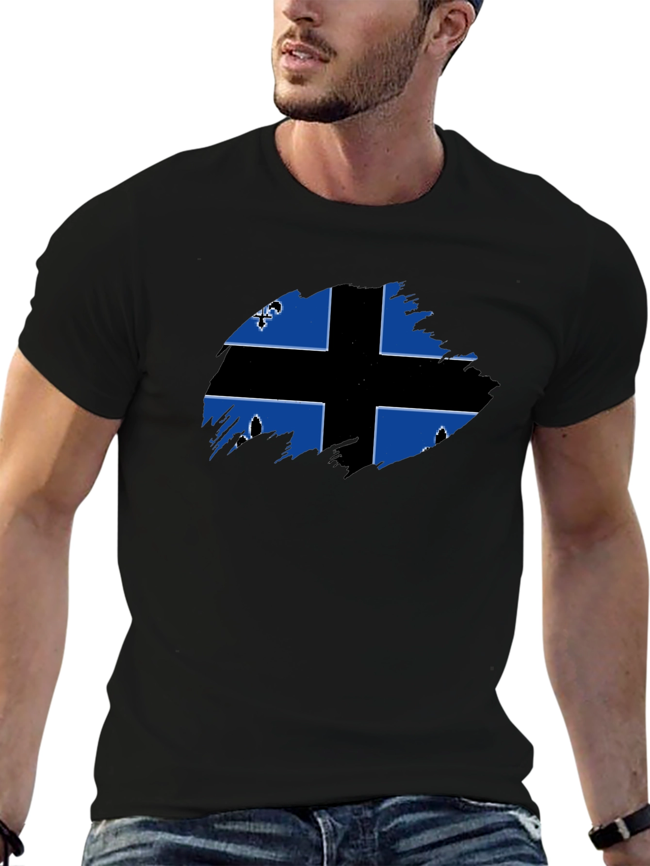 Quebec Flag T-Shirt - Black Graphic Tee