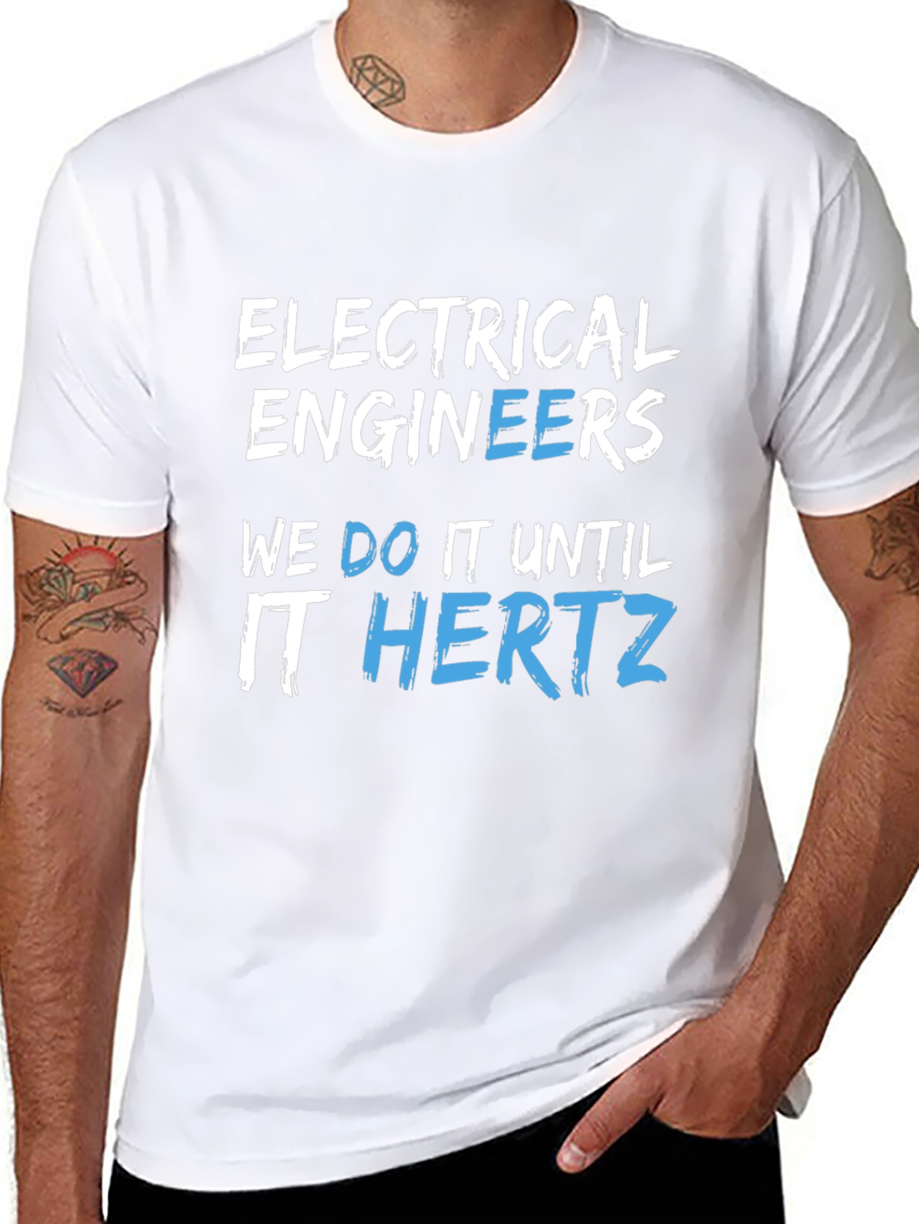 Electrical Engineers We Do It Until It Hertz Black T-Shirt