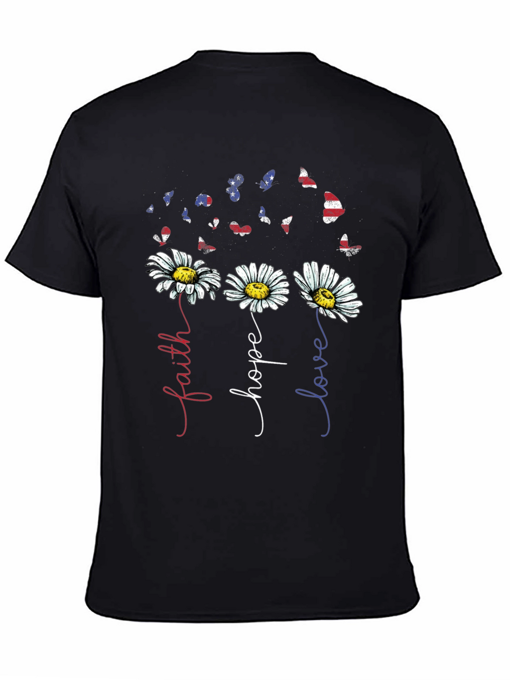Faith Hope Love Daisy Butterfly Graphic Tee