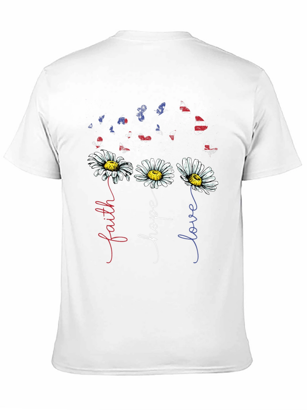 Faith Hope Love Daisy Butterfly Graphic Tee