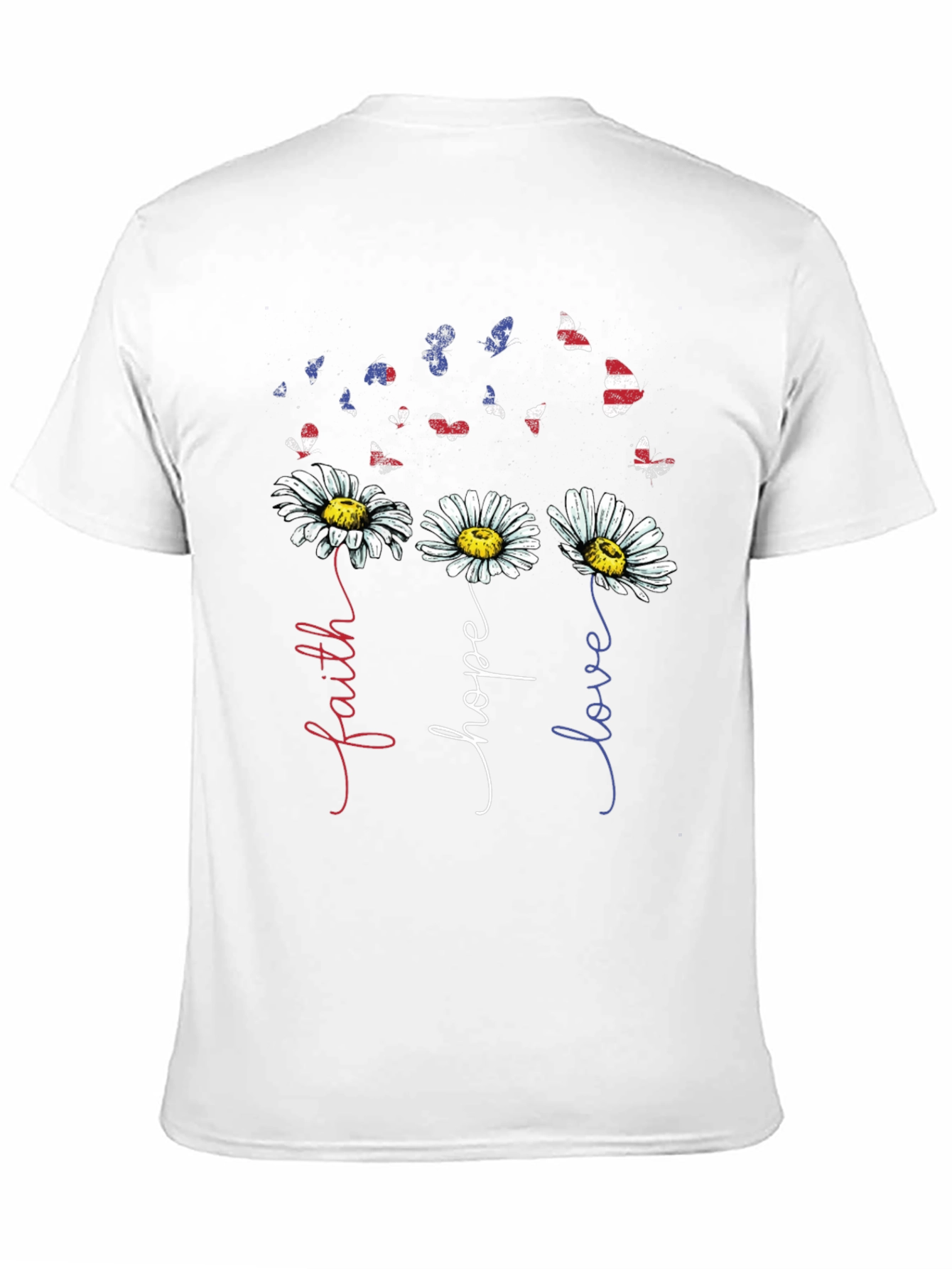 Faith Hope Love Daisy Butterfly Graphic Tee