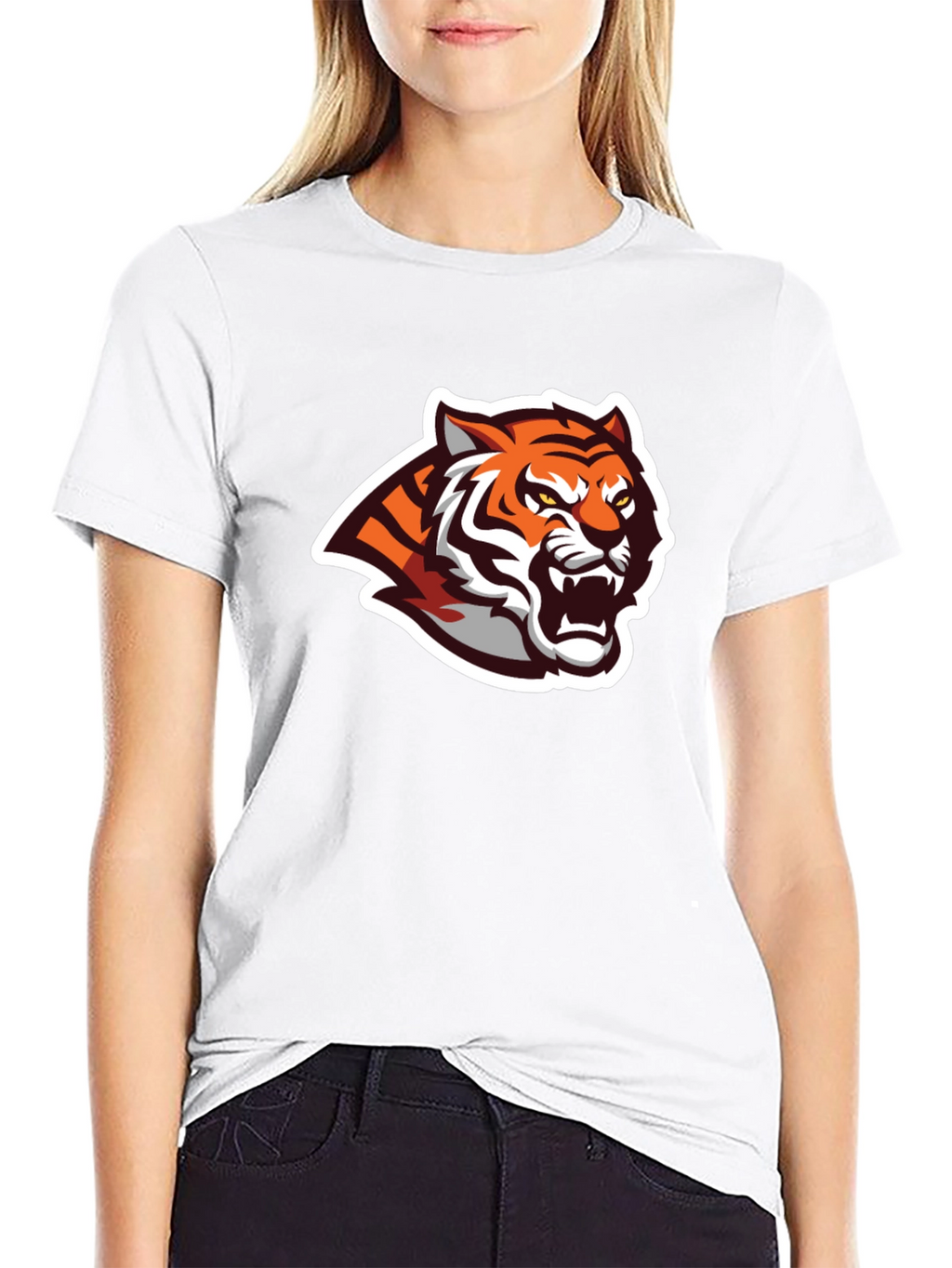 Black T-Shirt with Tiger Graphic