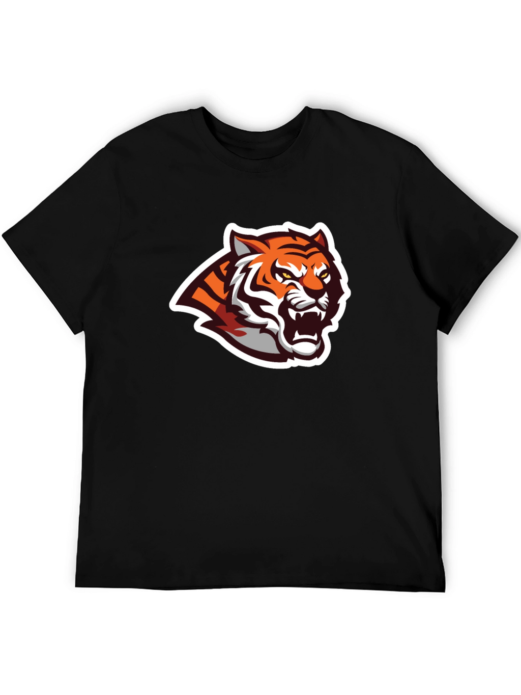 Black T-Shirt with Tiger Graphic