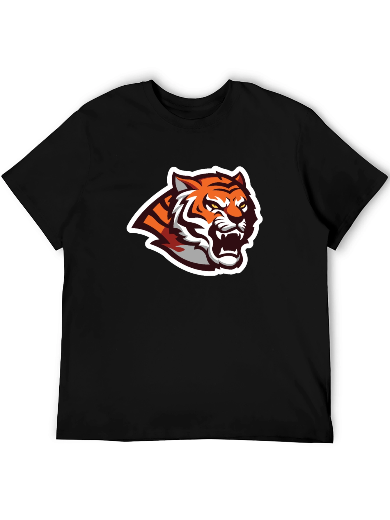 Black T-Shirt with Tiger Graphic