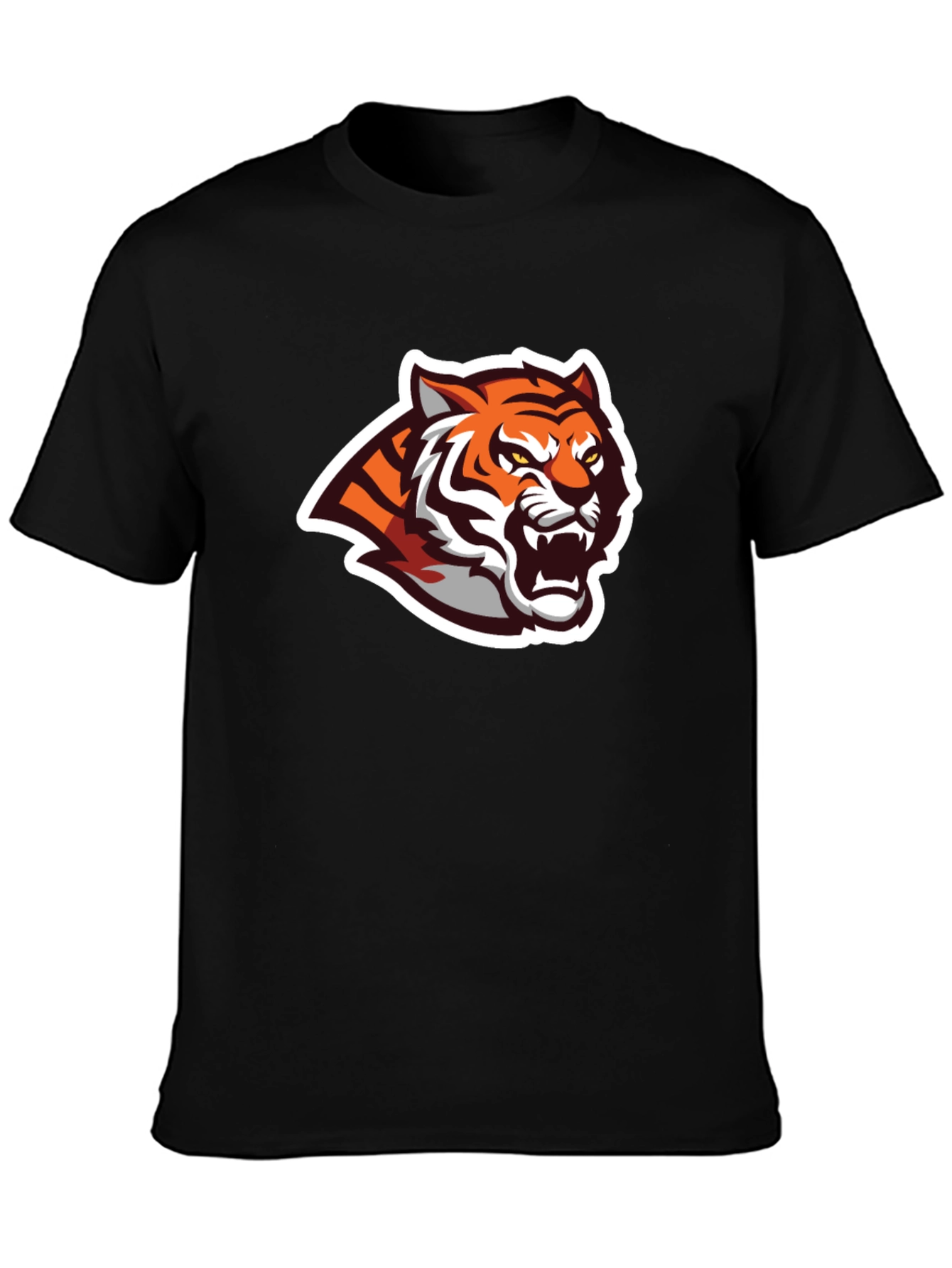 Black T-Shirt with Tiger Graphic