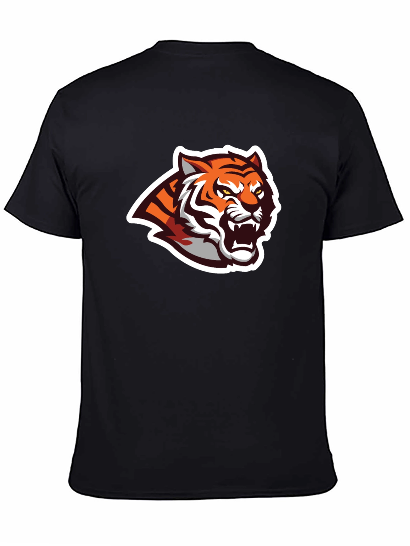 Black T-Shirt with Tiger Graphic