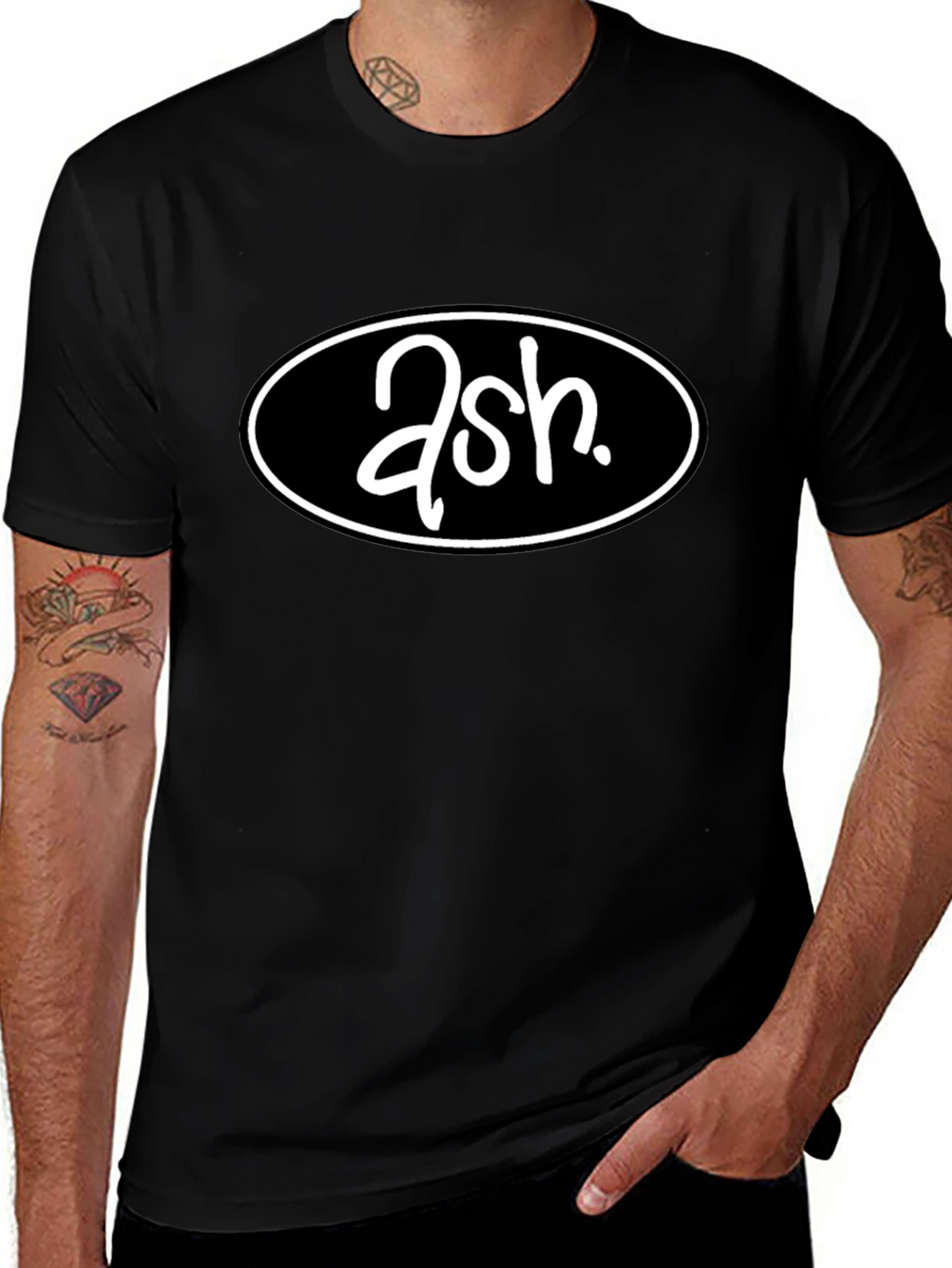 Ash Band Logo T-Shirt - Black Cotton Tee
