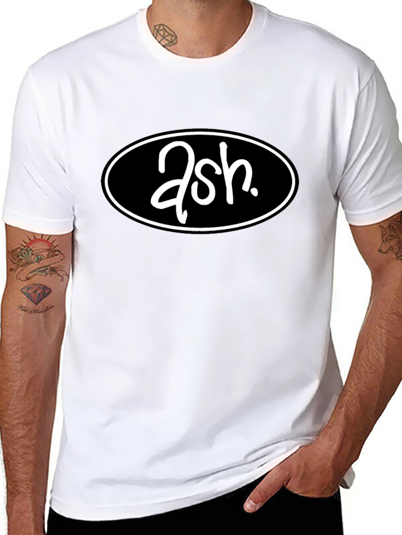 Ash Band Logo T-Shirt - Black Cotton Tee