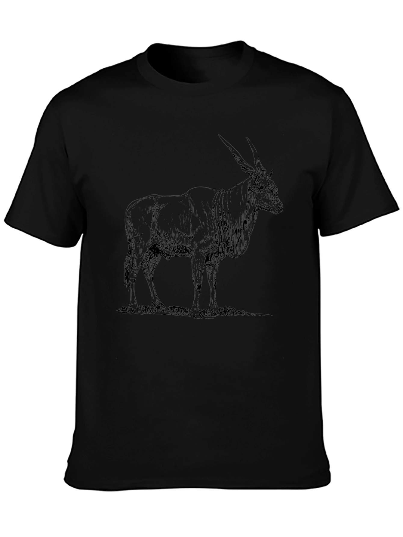 Antelope Graphic Print T-Shirt - Black