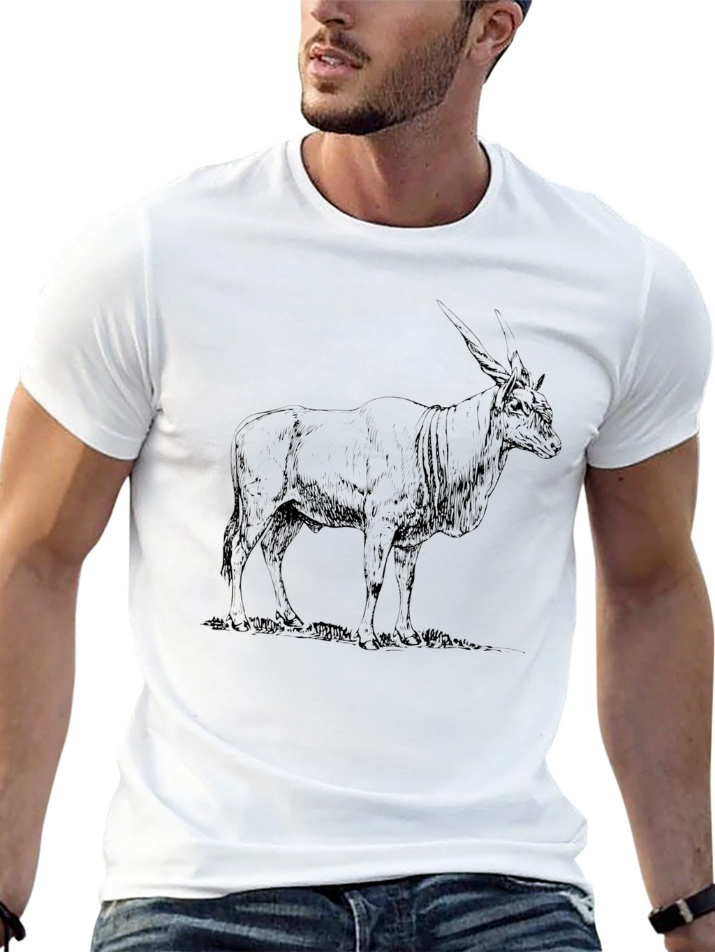 Antelope Graphic Print T-Shirt - Black