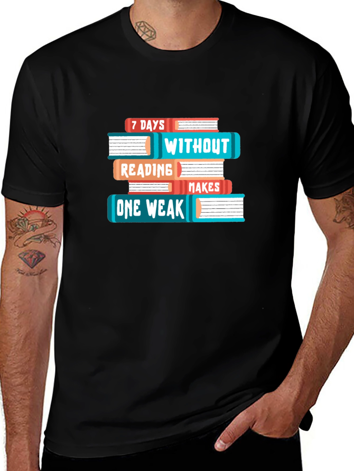 Book Lover T-Shirt - 7 Days Without Reading Makes One Weak Funny Tee